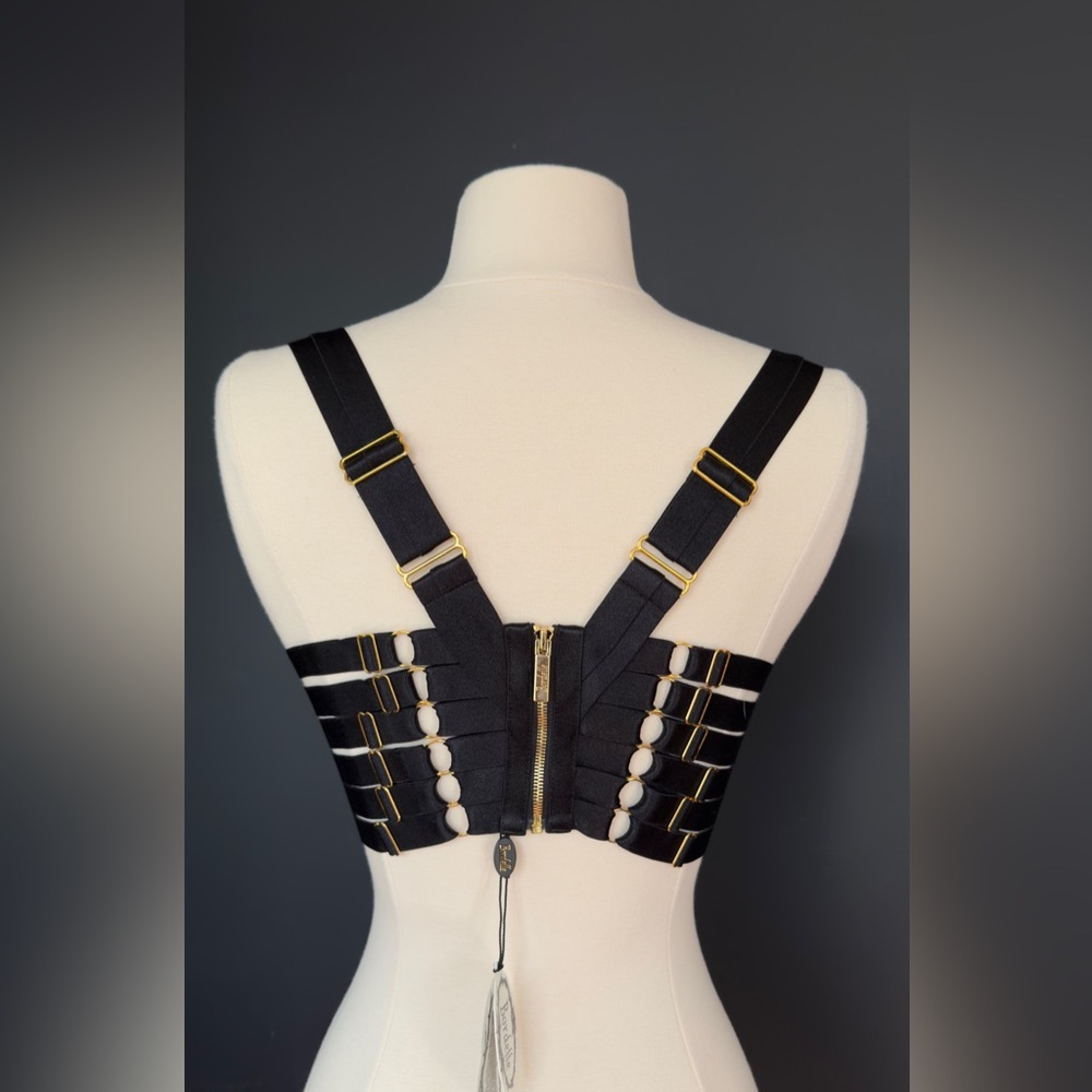 *NWT* BORDELLE Signature Silk Longline Bodice Bra Black SS 32B - Picture 6 of 13